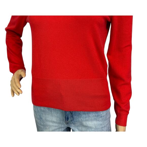 J. Crew Mockneck Silk Blend Sweater With Ribbed Trim Red BD412 Size XS - Picture 9 of 13